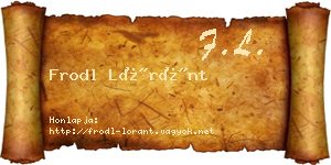 Frodl Lóránt névjegykártya