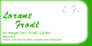 lorant frodl business card